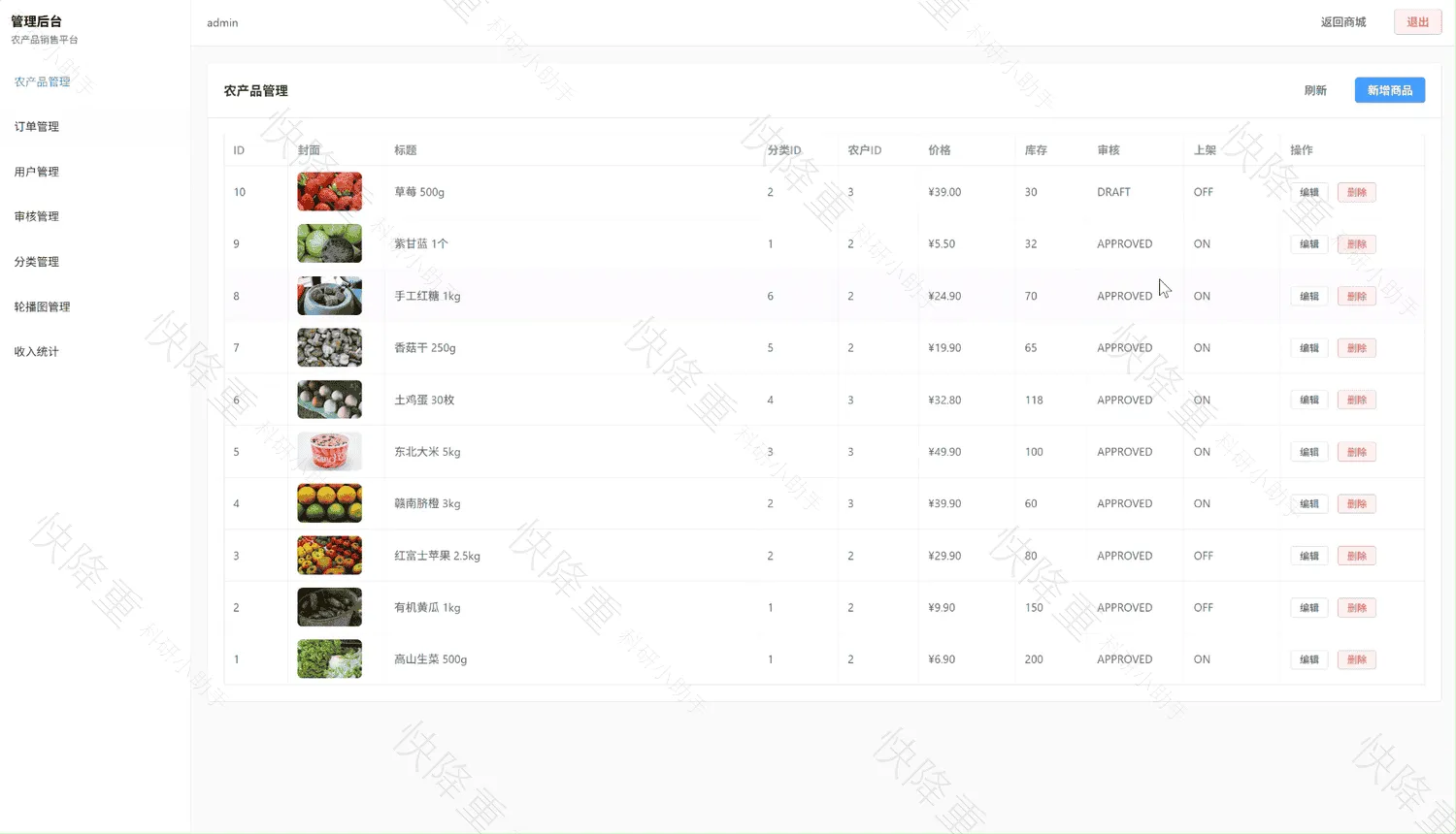 智慧助农农产品销售平台运行截图13